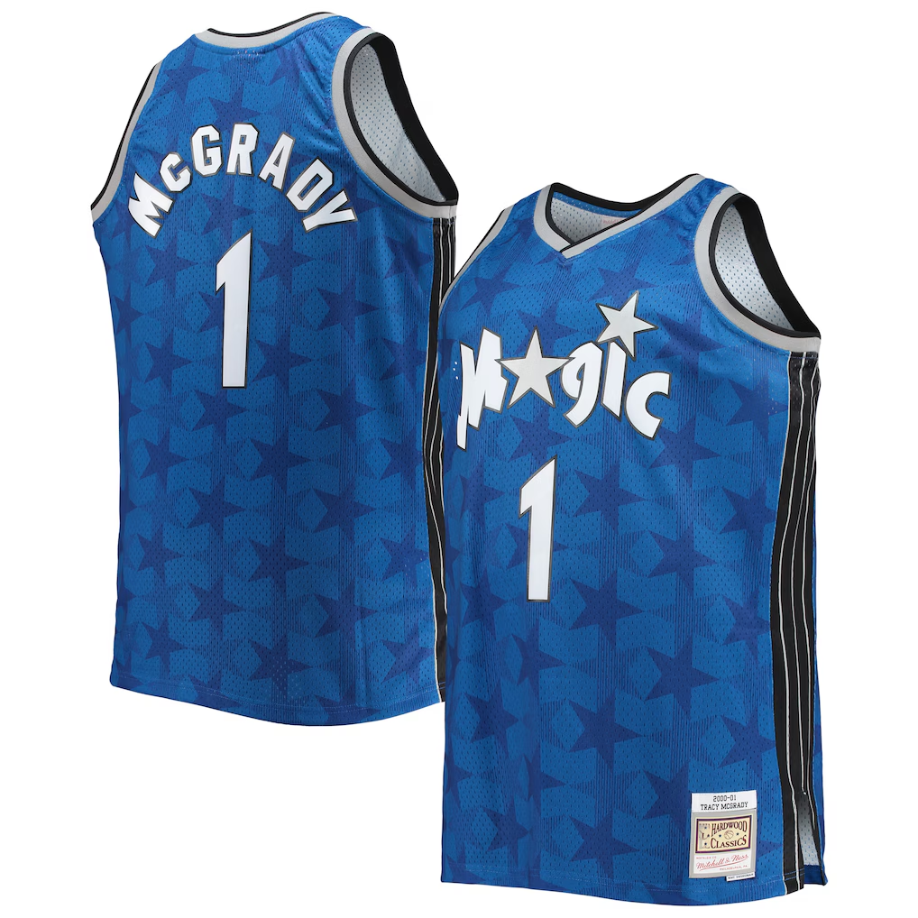 Jamed O.Magic #1 Tracy McGrady Mitchell & Ness Blue Big & Tall 200001 Hardwood Classics Swingman Jerseys