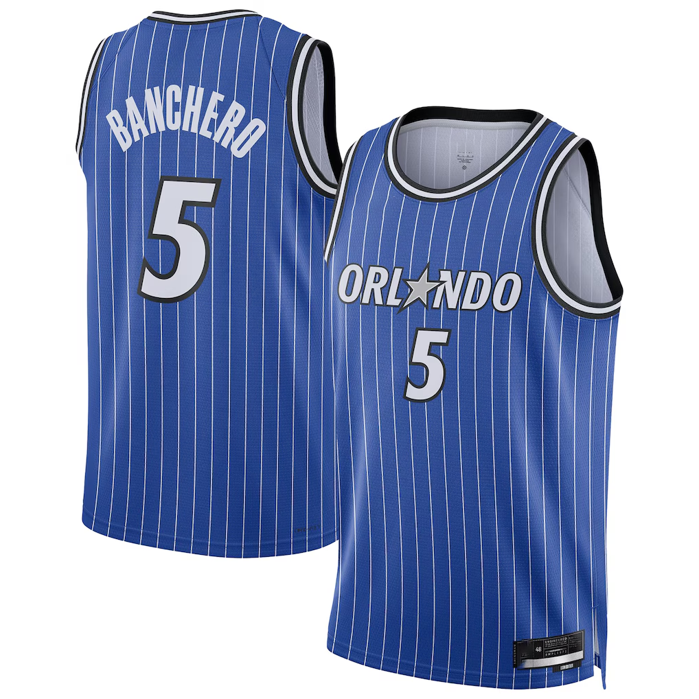 Jamed O.Magic #5 Paolo Banchero Blue Swingman Player Jerseys - Icon Edition