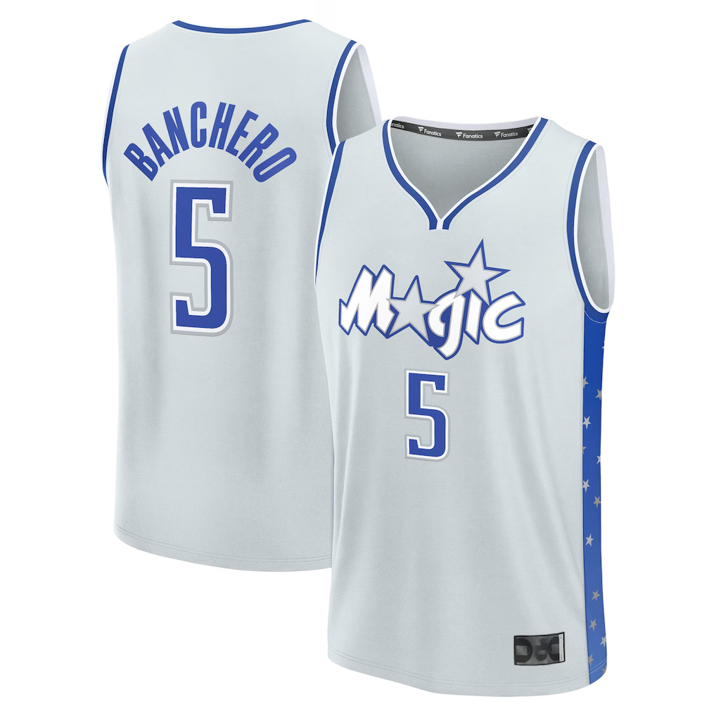 Jamed O.Magic #5 Paolo Banchero  Silver 2025-26 City Edition Fast Break Jerseys