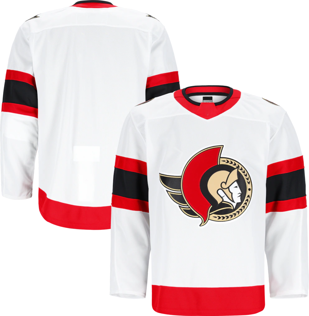 Jamed O.Senators White Away Authentic Pro Jerseys