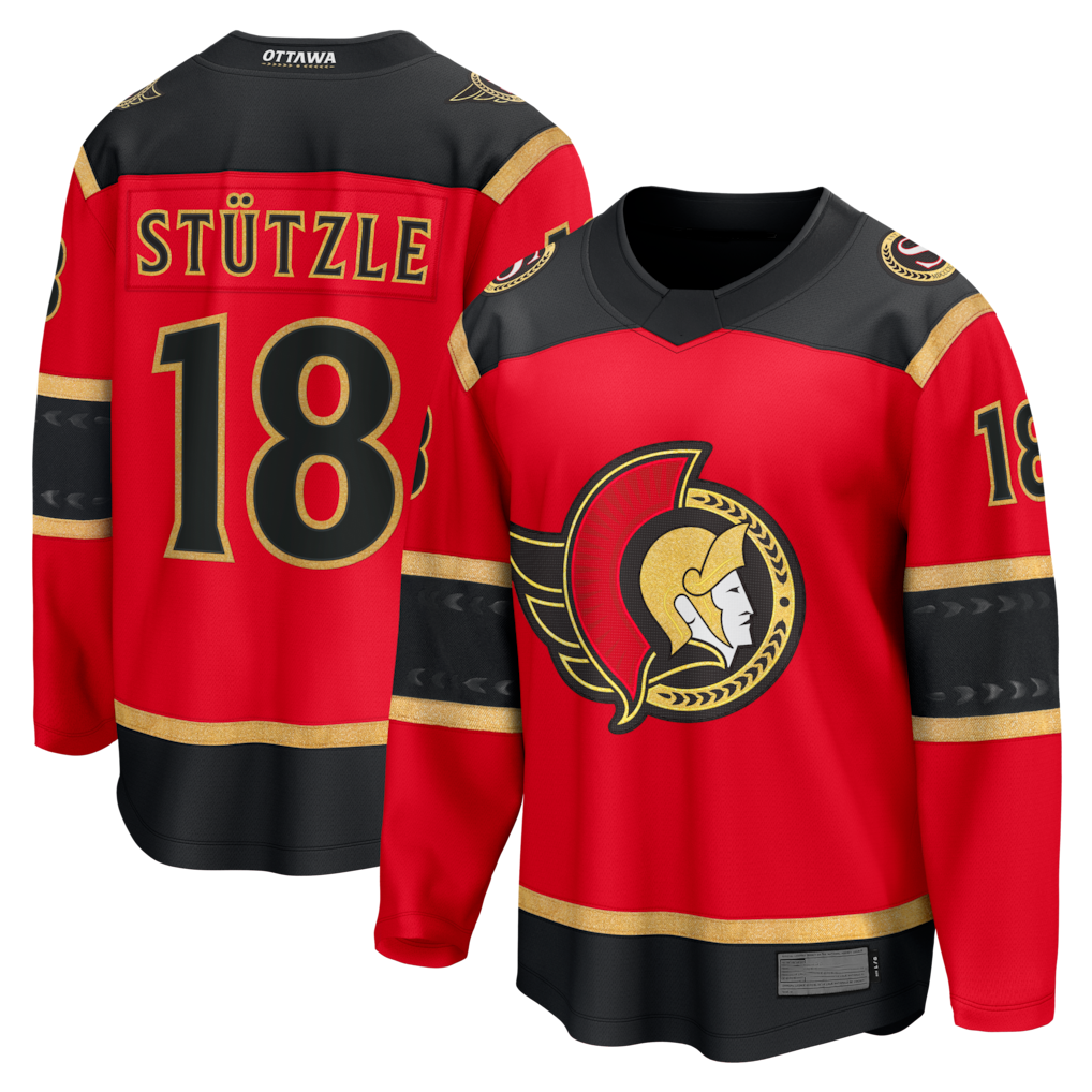Jamed O.Senators #18 Tim Stutzle Red Alternate Breakaway Jerseys