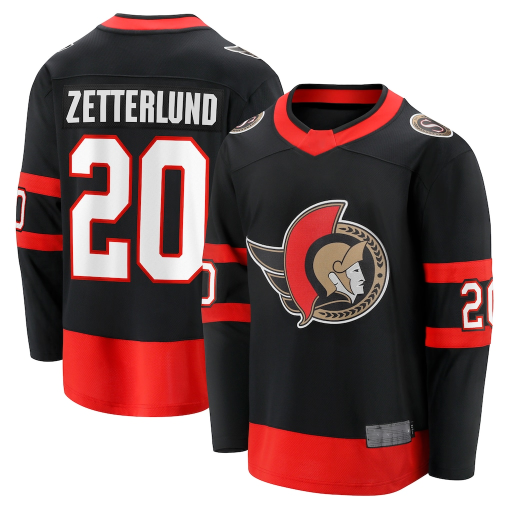 Jamed O.Senators #20 Fabian Zetterlund Black Home Breakaway Jerseys