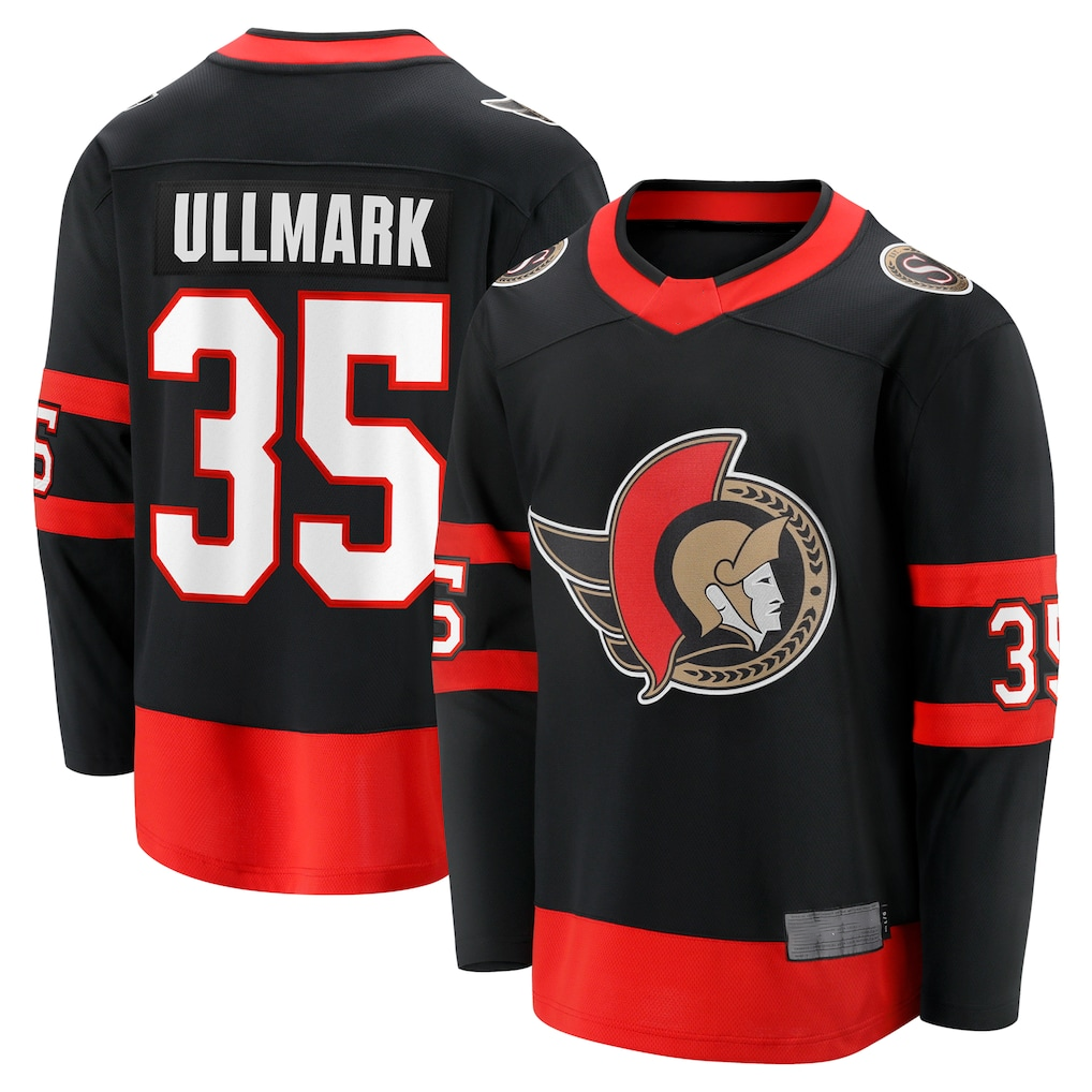 Jamed O.Senators #35 Linus Ullmark Black Home Premier Breakaway Player Jerseys