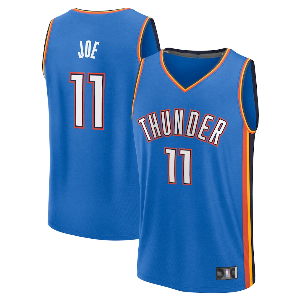 Jamed OC.Thunder #11 Isaiah Joe Blue Fast Break Replica Player Stitched Jerseys- Icon Edition