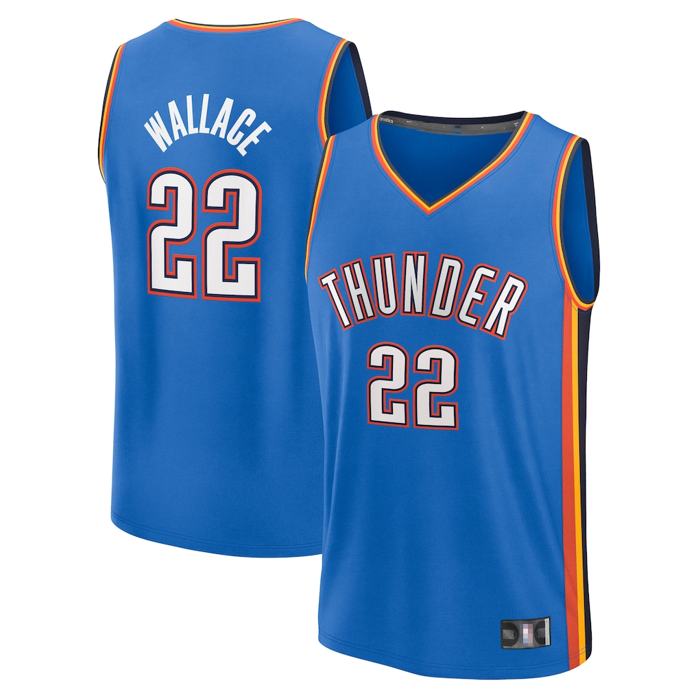Jamed OC.Thunder #22 Cason Wallace Blue Fast Break Replica Player Stitched Jerseys - Icon Edition