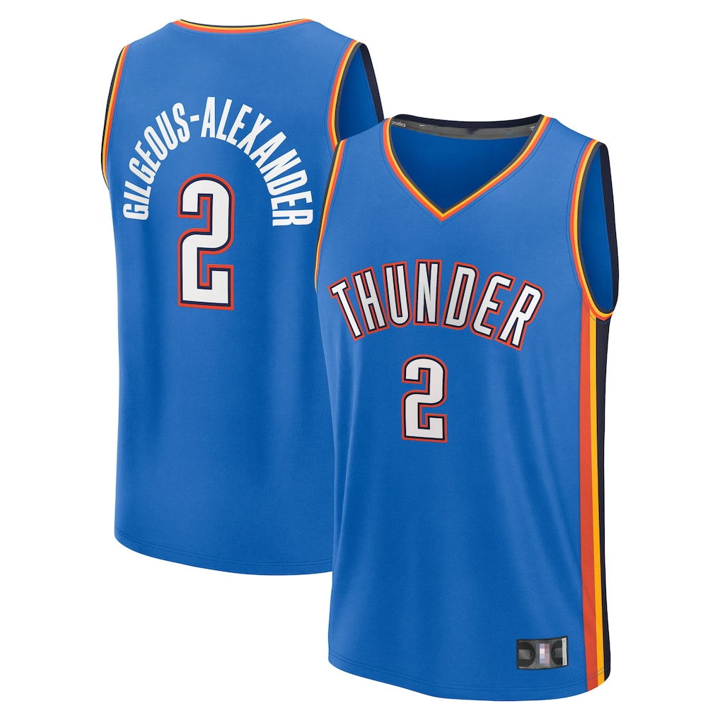 Jamed OC.Thunder #2 Shai Gilgeous-Alexander Blue Fast Break Replica Player Stitched Stitched Jerseys-Icon Edition