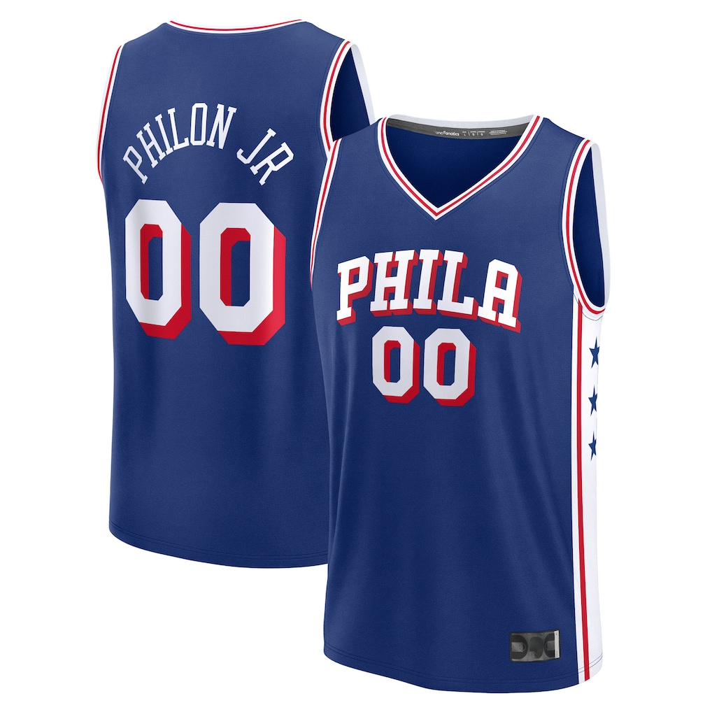 Jamed P.76ers #00 Labaron Philon Jr  Royal 2026  Draft First Round Pick Fast Break Jerseys - Icon Edition
