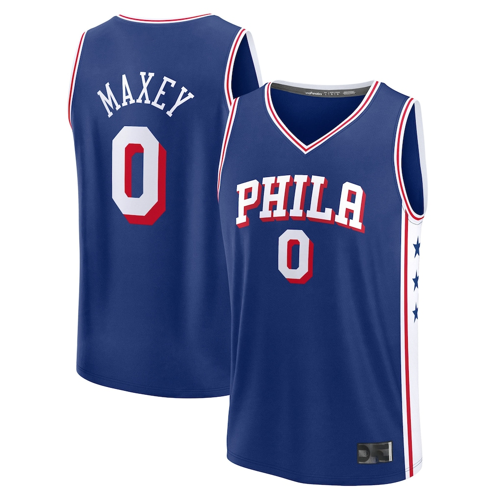 Jamed P.76ers #0 Tyrese Maxey  Royal Big & Tall Fast Break Jerseys - Icon Edition