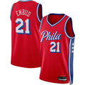 Jamed P.76ers #21 Joel Embiid Jordan Brand Red Swingman Jerseys - Statement Edition