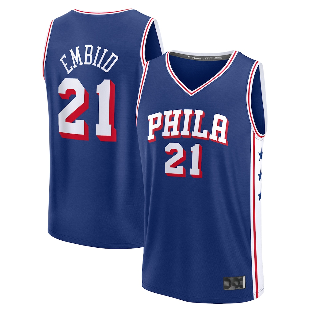 Jamed P.76ers #21 Joel Embiid  Royal Fast Break Replica Jerseys - Icon Edition
