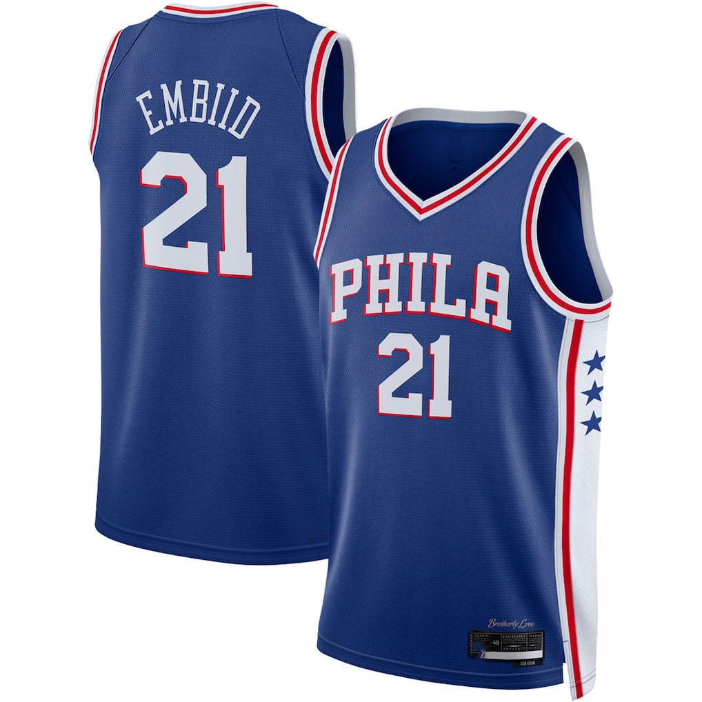 Jamed P.76ers #21 Joel Embiid Royal Swingman Jerseys - Icon Edition