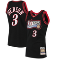 Jamed P.76ers #3 Allen Iverson Mitchell & Ness Black 1997-98 Hardwood Classics Authentic Jerseys