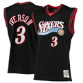 Jamed P.76ers #3 Allen Iverson Mitchell & Ness Black 2000-01 Hardwood Classics Swingman Jerseys