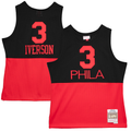 Jamed P.76ers #3 Allen Iverson Mitchell & Ness Black 2003-04 Hardwood Classics Reload 2.0 Swingman Jerseys