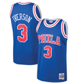 Jamed P.76ers #3 Allen Iverson Mitchell & Ness Royal 199697 Hardwood Classics Swingman Jerseys
