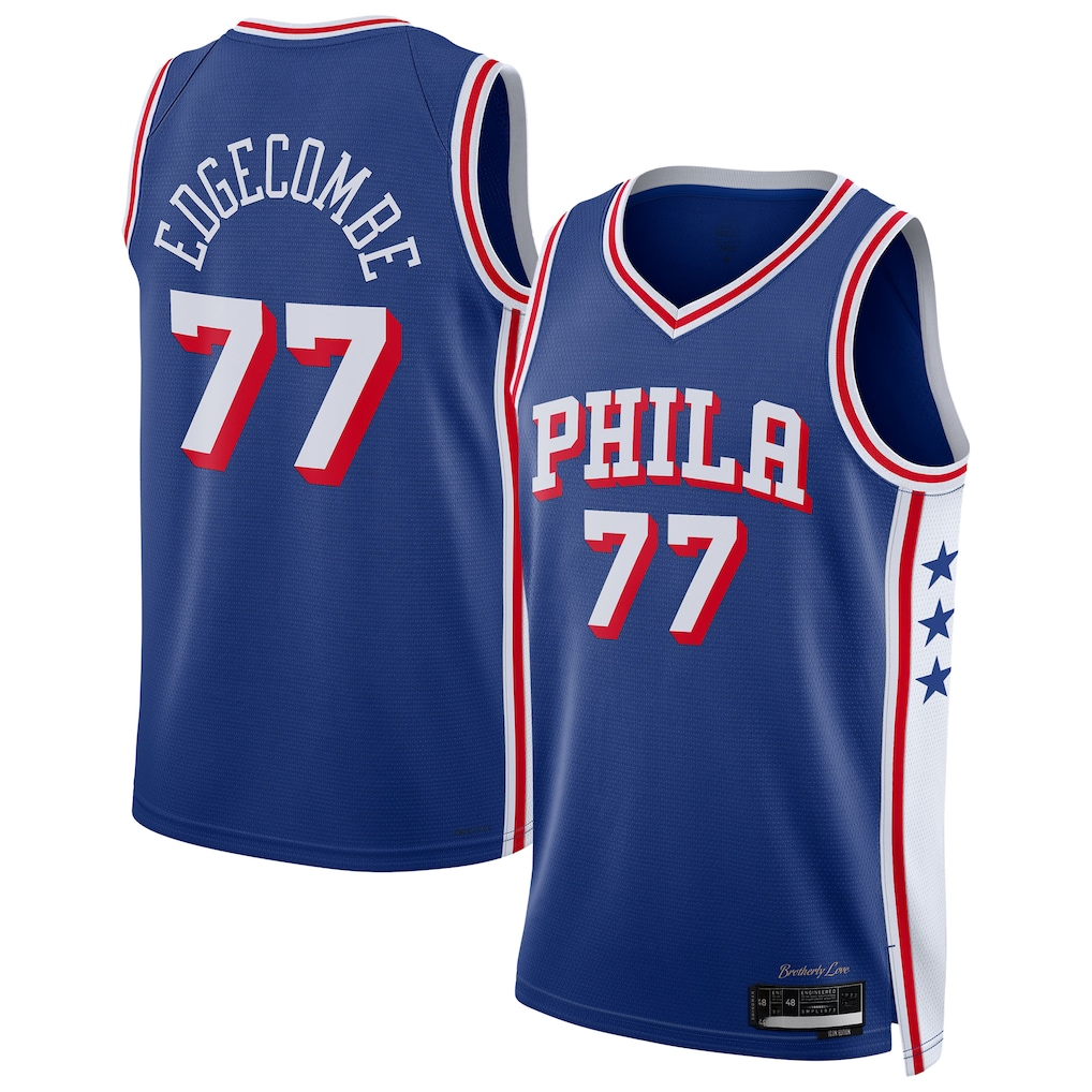 Jamed P.76ers #77 VJ Edgecombe Royal Swingman Jerseys - Icon Edition