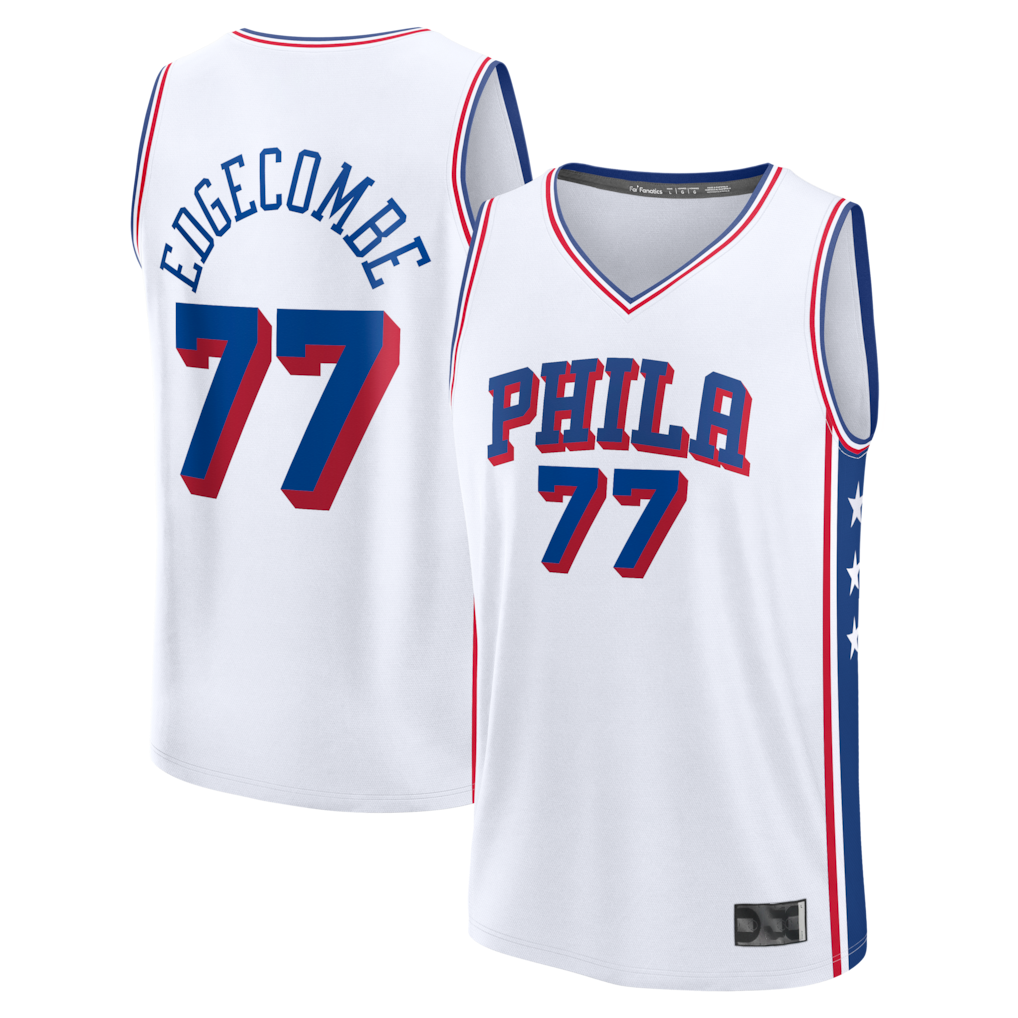 Jamed P.76ers #77 VJ Edgecombe  White Fast Break Replica Player Jerseys - Association Edition
