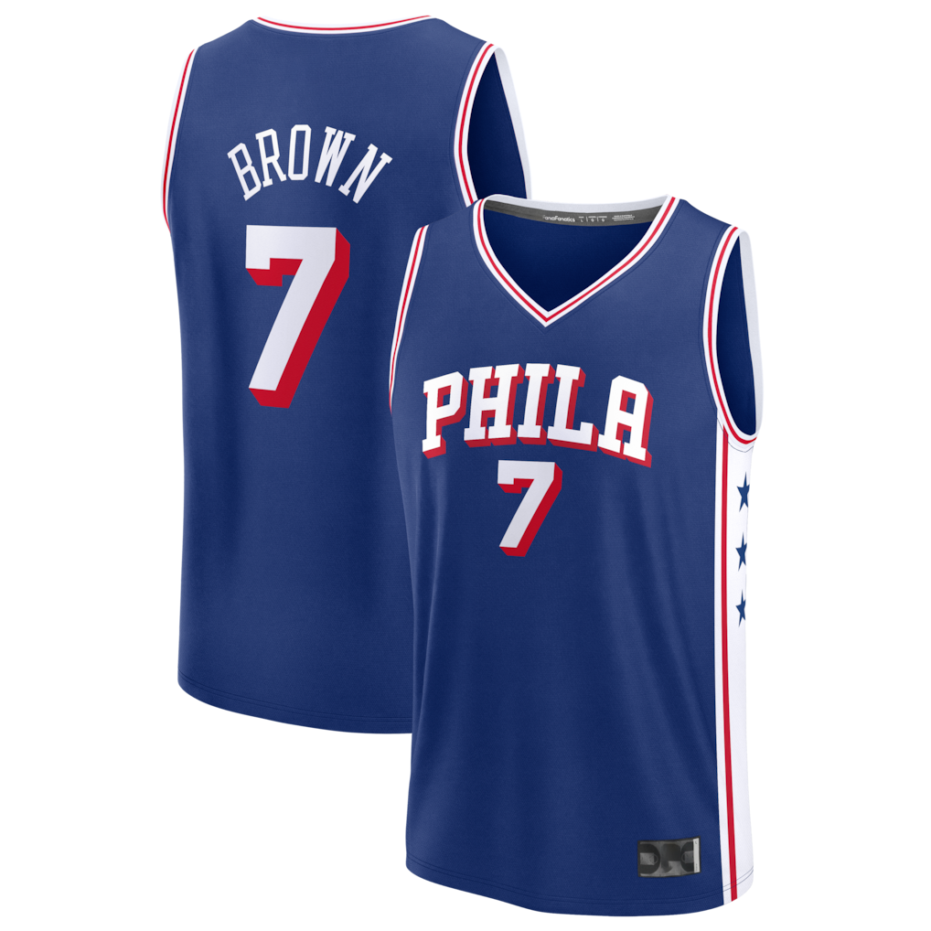 Jamed P.76ers #7 Jaylen Brown Fanatics Royal Fast Break JerseyS - Icon Edition