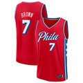 Jamed P.76ers #7 Jaylen Brown Red Fast Break Jerseys - Statement Edition