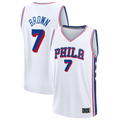 Jamed P.76ers #7 Jaylen Brown White Fast Break Jerseys - Association Edition