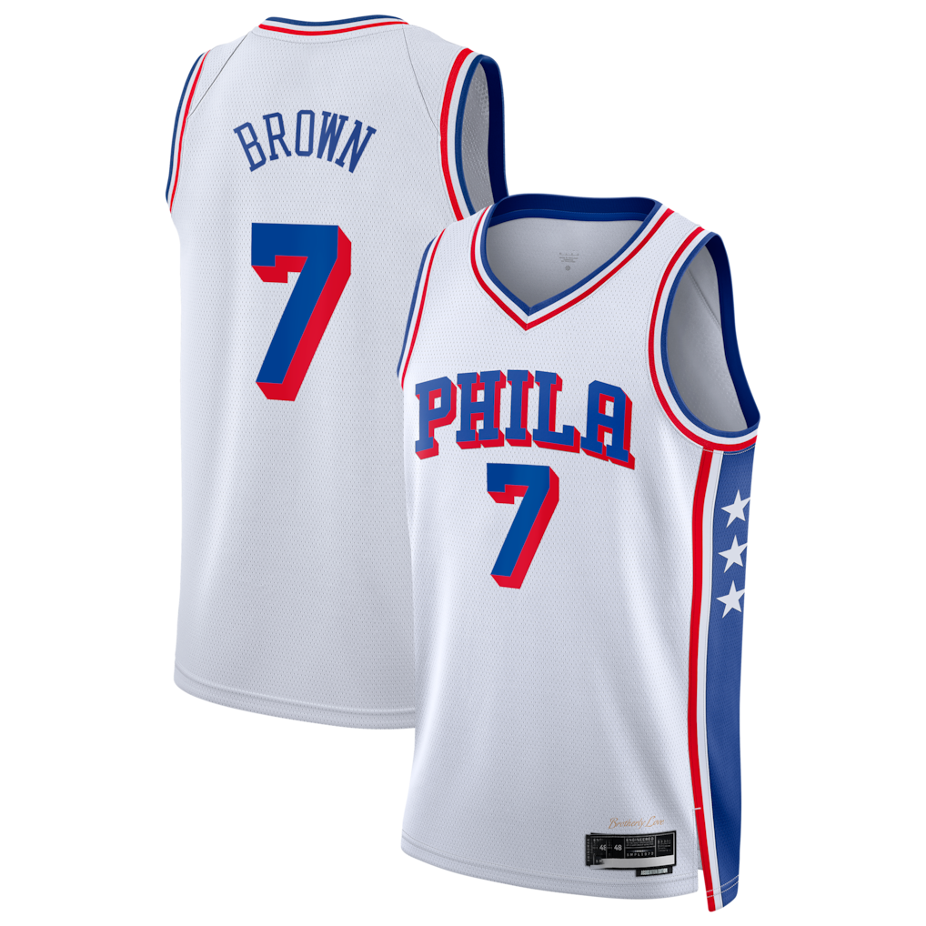 Jamed P.76ers #7 White Swingman Jerseys - Association Edition
