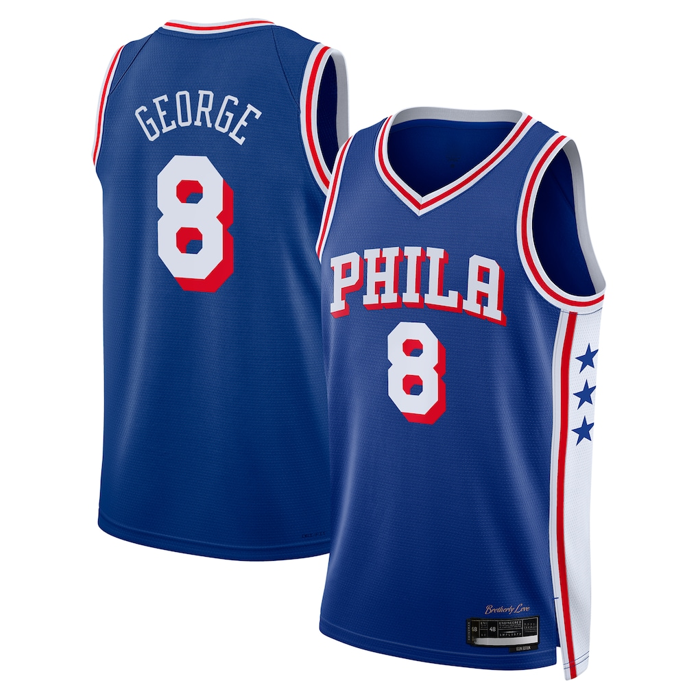 Jamed P.76ers #8 Paul George Royal 2024 Offseason Addition Swingman Jerseys