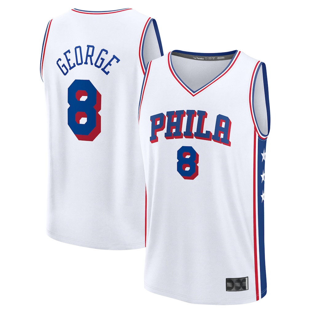 Jamed P.76ers #8 Paul George White Fast Break Replica Player Jerseys
