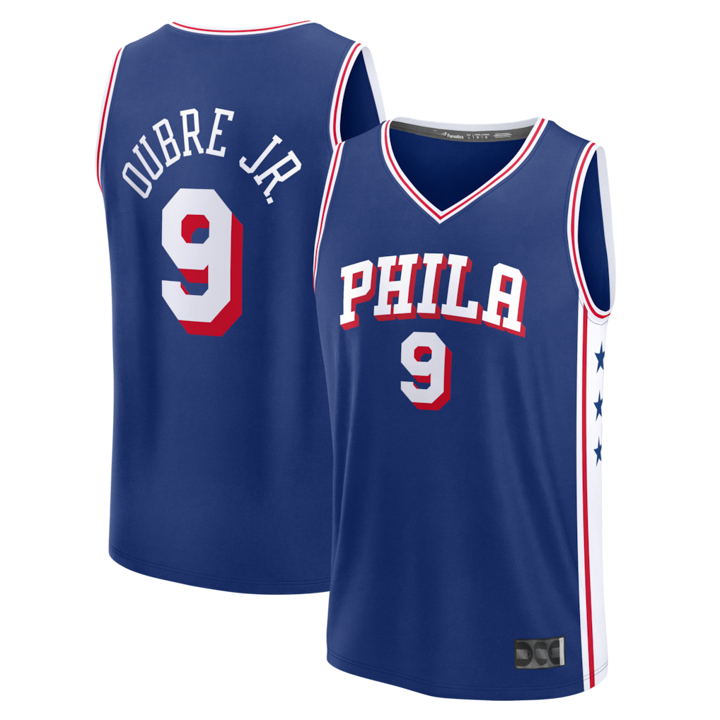 Jamed P.76ers #9 Kelly Oubre Jr.  Blue Fast Break Jerseys - Icon Edition