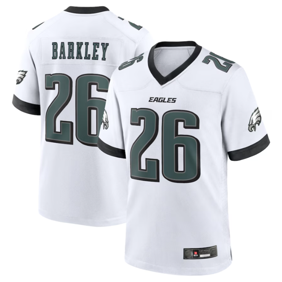 Jamed P.Eagles #26 Saquon Barkley Midnight White Game Player Stitched American Stitched Jerseys