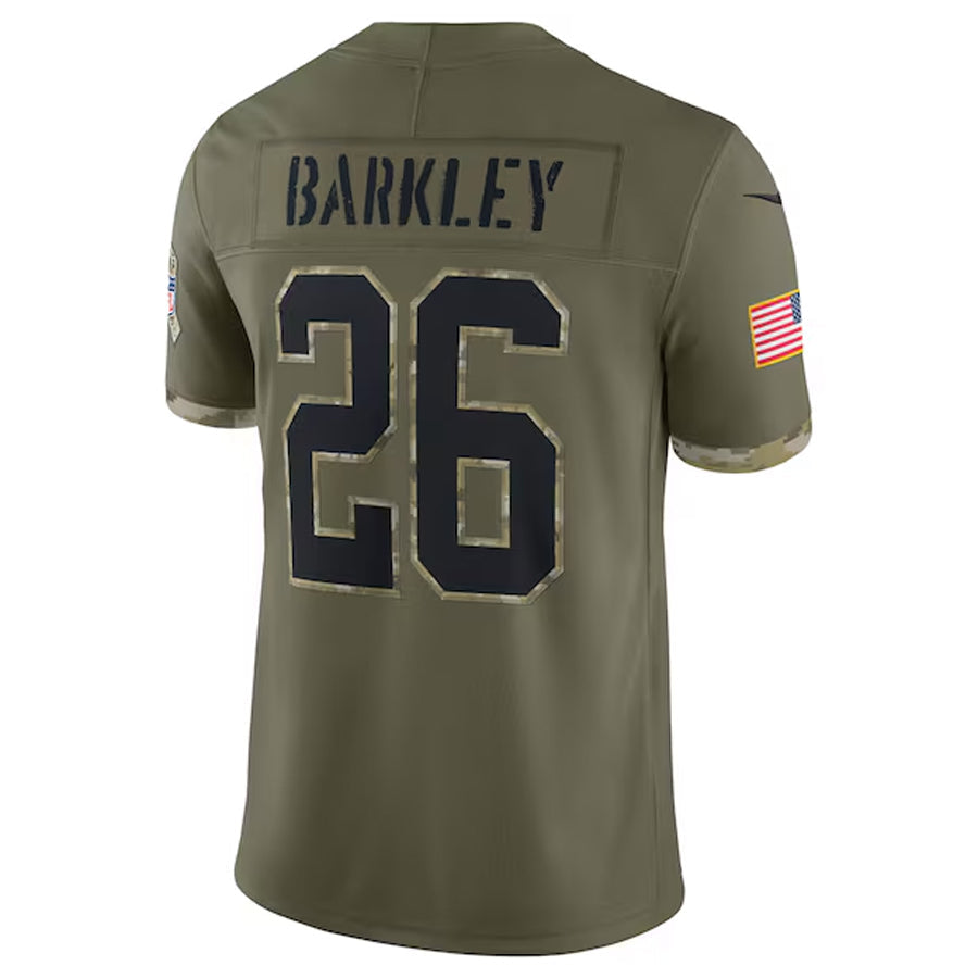 Jamed P.Eagles #26 Saquon Barkley Player Salute To Service Olive Stitched Jerseys