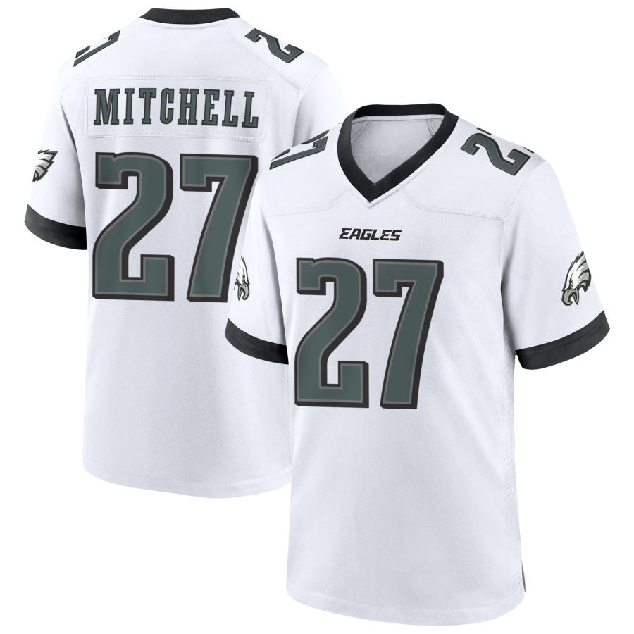 Jamed P.Eagles #27 Quinyon Mitchell Player White Home Game Stitched Jerseys