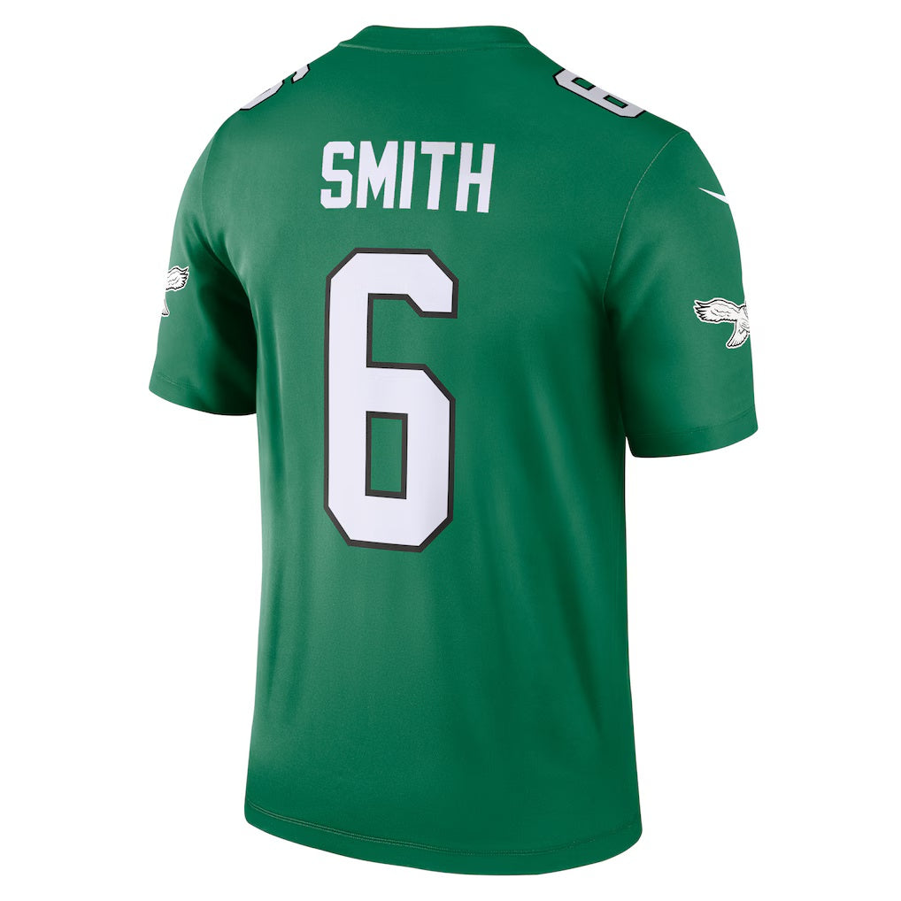 Jamed P.Eagles #6 DeVonta Smith Kelly Green Legend Player Performance Top Stitched Jerseys