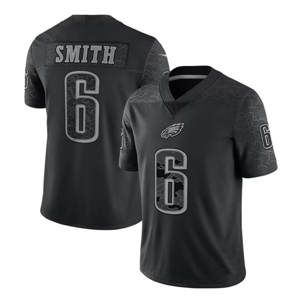 Jamed P.Eagles #6 DeVonta Smith Player Black REFLECTIVE Limited Stitched Jerseys