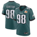 Jamed P.Eagles #98 Jalen Carter Player Midnight Green Super Bowl LIX Game Stitched Jerseys