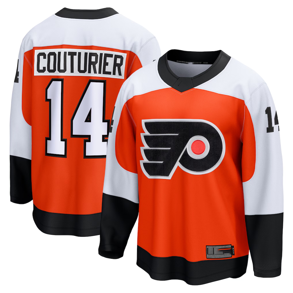 Jamed P.Flyers #14 Sean Couturier Orange Home Breakaway Jerseys