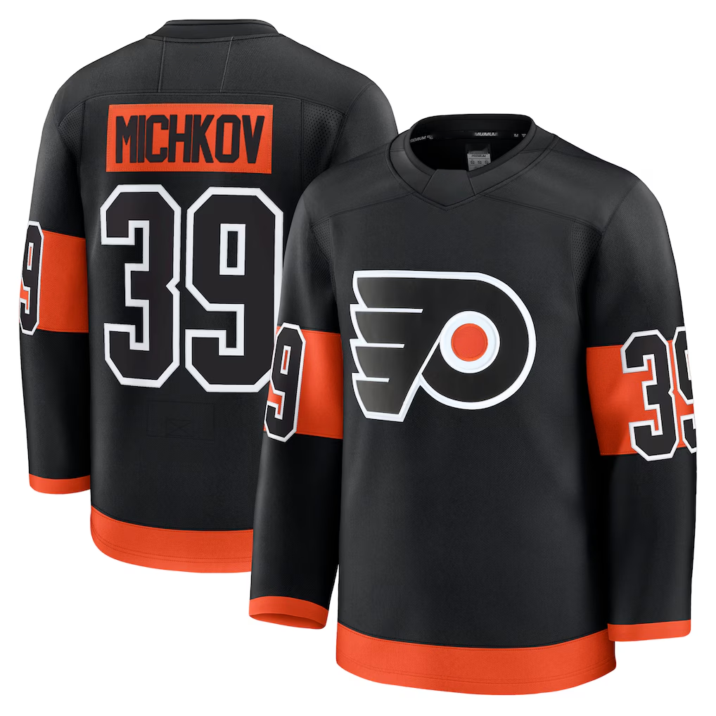 Jamed P.Flyers #39 Matvei Michkov Black Alternate Premium Jerseys