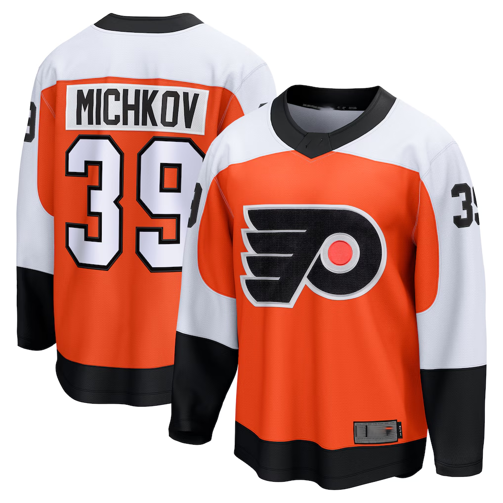 Jamed P.Flyers #39 Matvei Michkov Orange Home Premium Jerseys