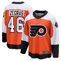 Jamed P.Flyers #46 Trevor Zegras Orange Home Premium Jerseys