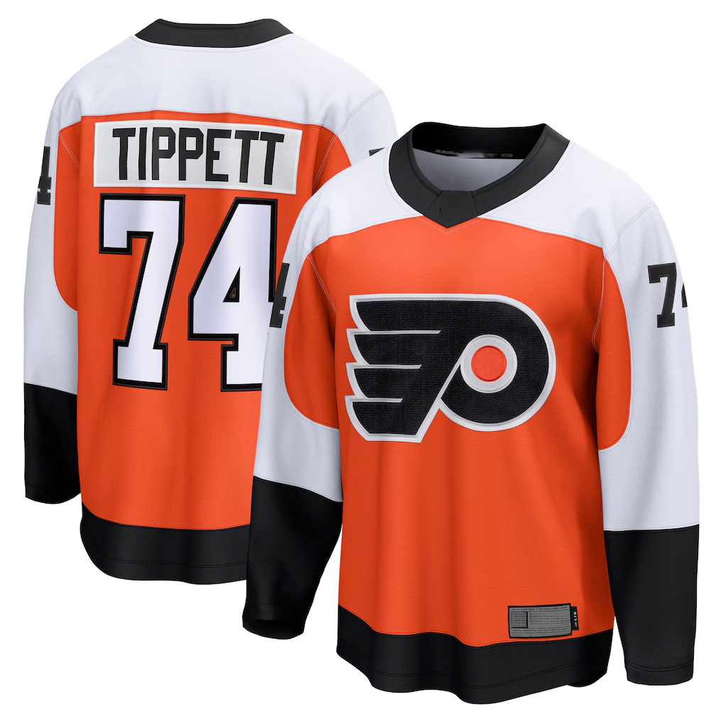 Jamed P.Flyers #74 Owen Tippett Orange Home Breakaway Jerseys