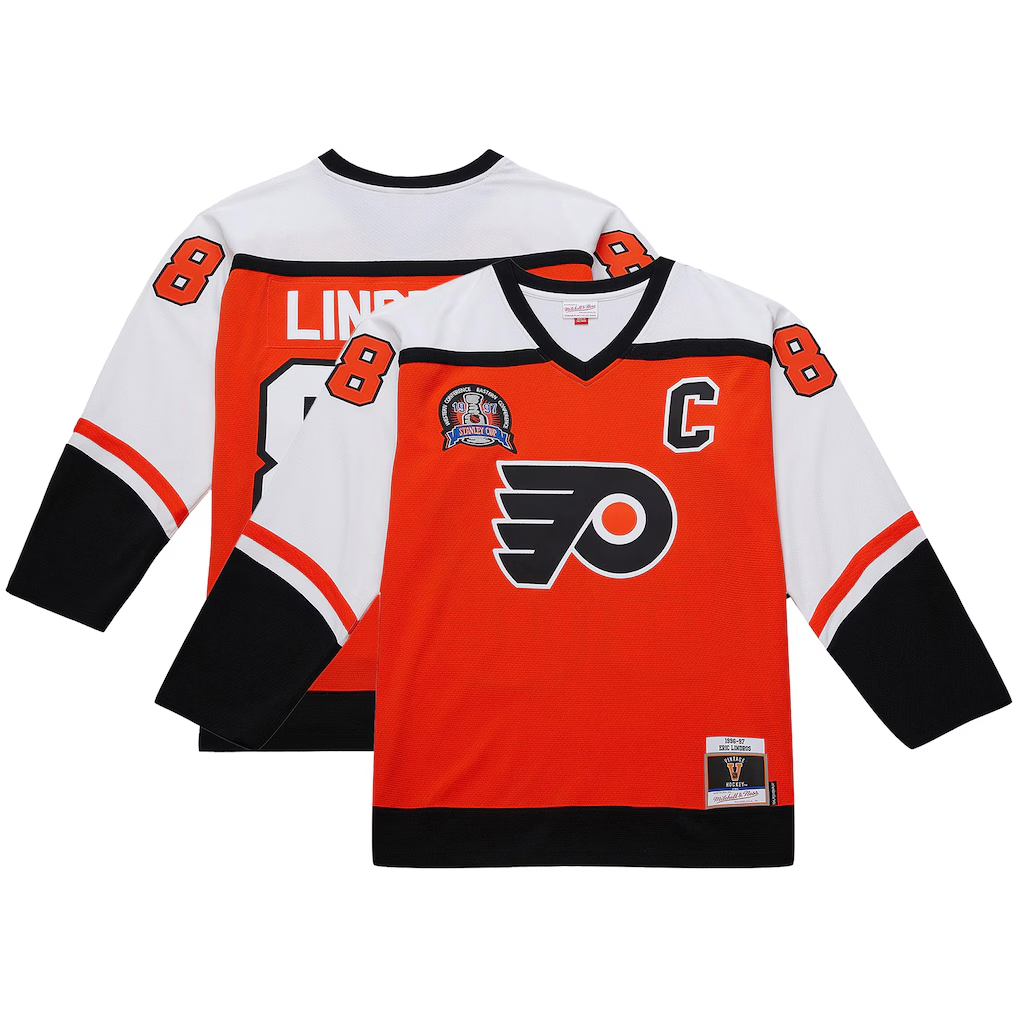 Jamed P.Flyers #88 Eric Lindros Mitchell & Ness Orange Big & Tall 1996?97 Blue Line 2.0 Jerseys