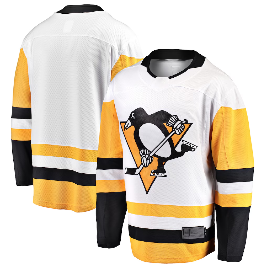 Jamed P.Penguins White Away Breakaway Jerseys