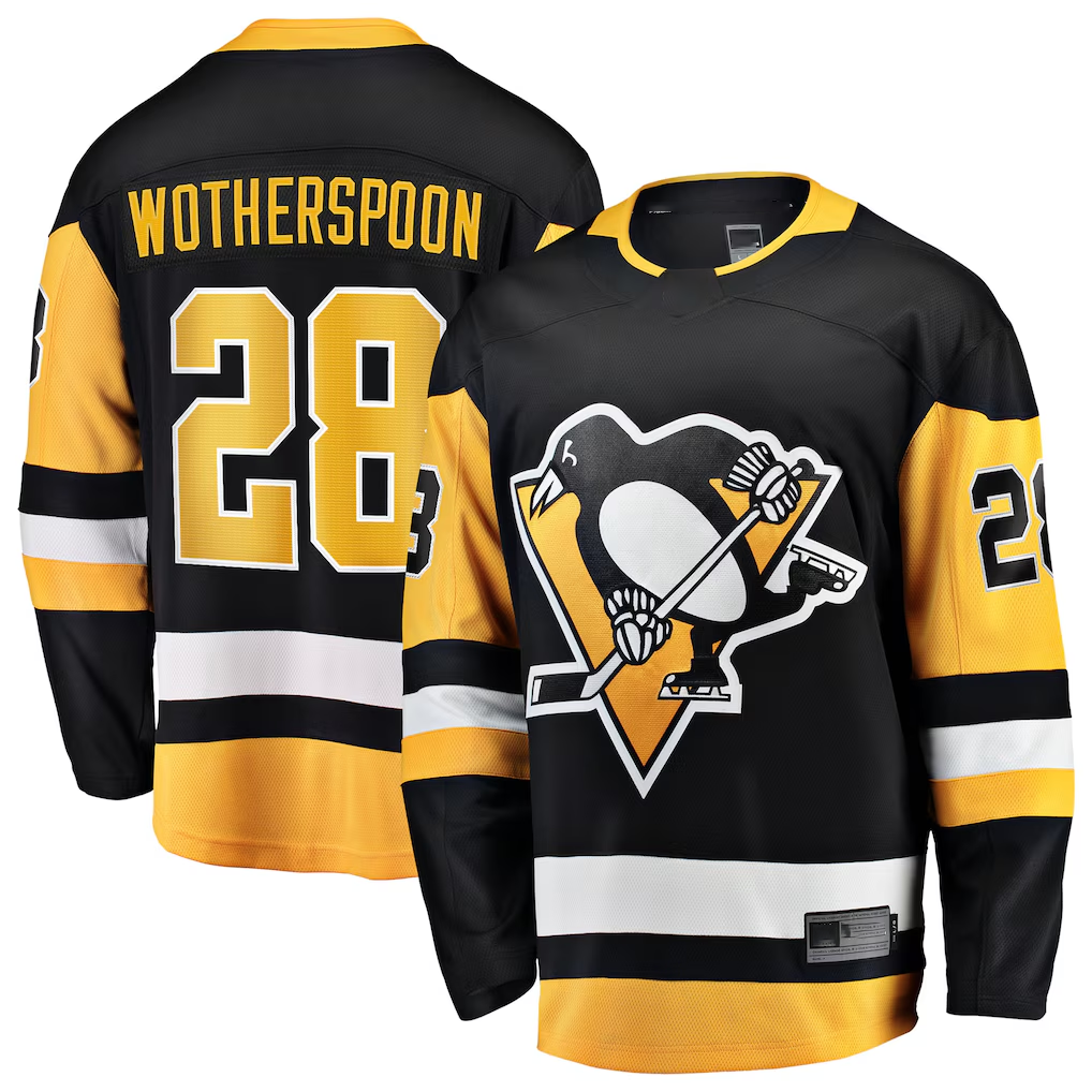 Jamed P.Penguins #28 Parker Wotherspoon Black Home Breakaway Jerseys