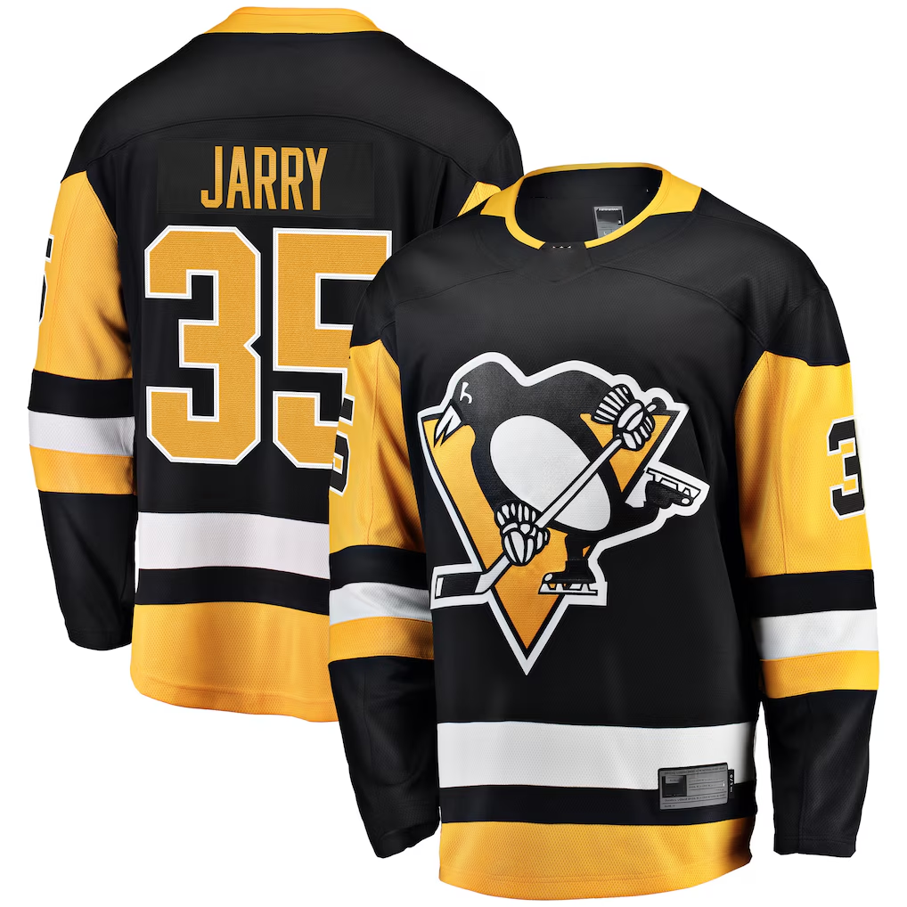 Jamed P.Penguins #35 Tristan Jarry Black Home Breakaway Player Jerseys
