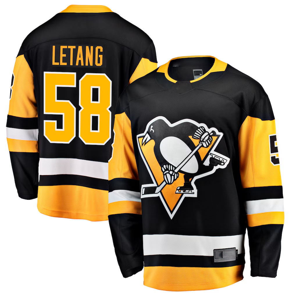 Jamed P.Penguins #58 Kris Letang Black Home Breakaway Jerseys