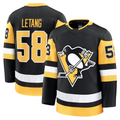 Jamed P.Penguins #58 Kris Letang Black Home Premium Jerseys