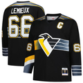 Jamed P.Penguins #66 Mario Lemieux Mitchell & Ness Black 1996-97 Blue Line 2.0 Jerseys