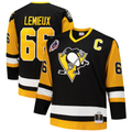 Jamed P.Penguins #66 Mario Lemieux Mitchell & Ness Black Big & Tall 1991-92 Blue Line 2.0 Jerseys