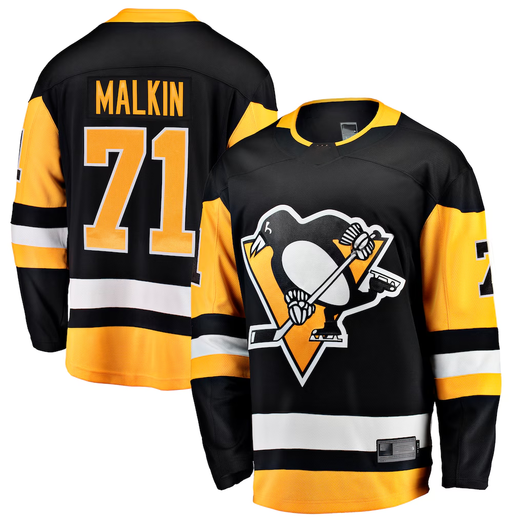 Jamed P.Penguins #71 Evgeni Malkin Black Home Breakaway Jerseys