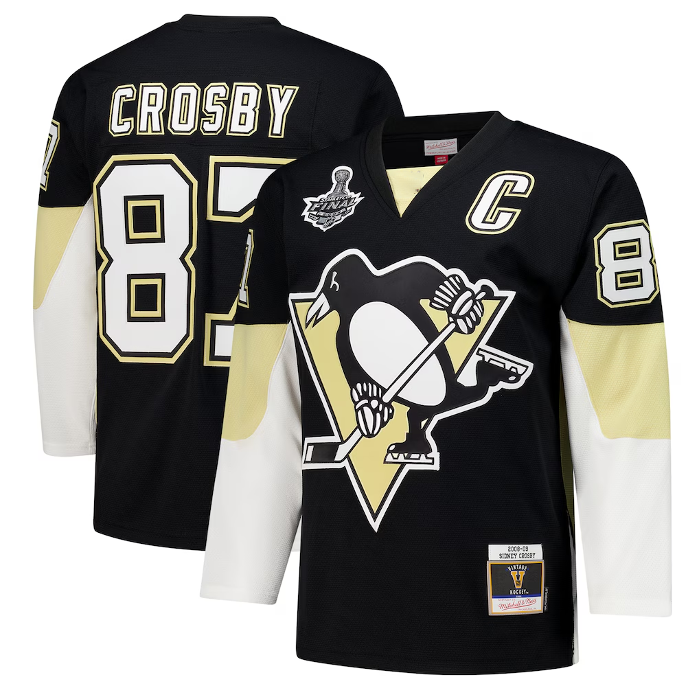 Jamed P.Penguins #87 Sidney Crosby Black 2008 Power Play Jerseys