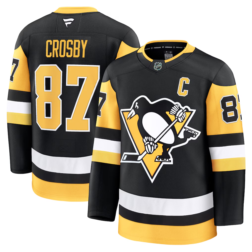 Jamed P.Penguins #87 Sidney Crosby Black Home Premium Jerseys